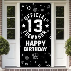 Official Teenager 13th Birthday Decoration Boys Girl party decor backdrop prop